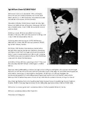A preview of a PDF biography for Owen, William